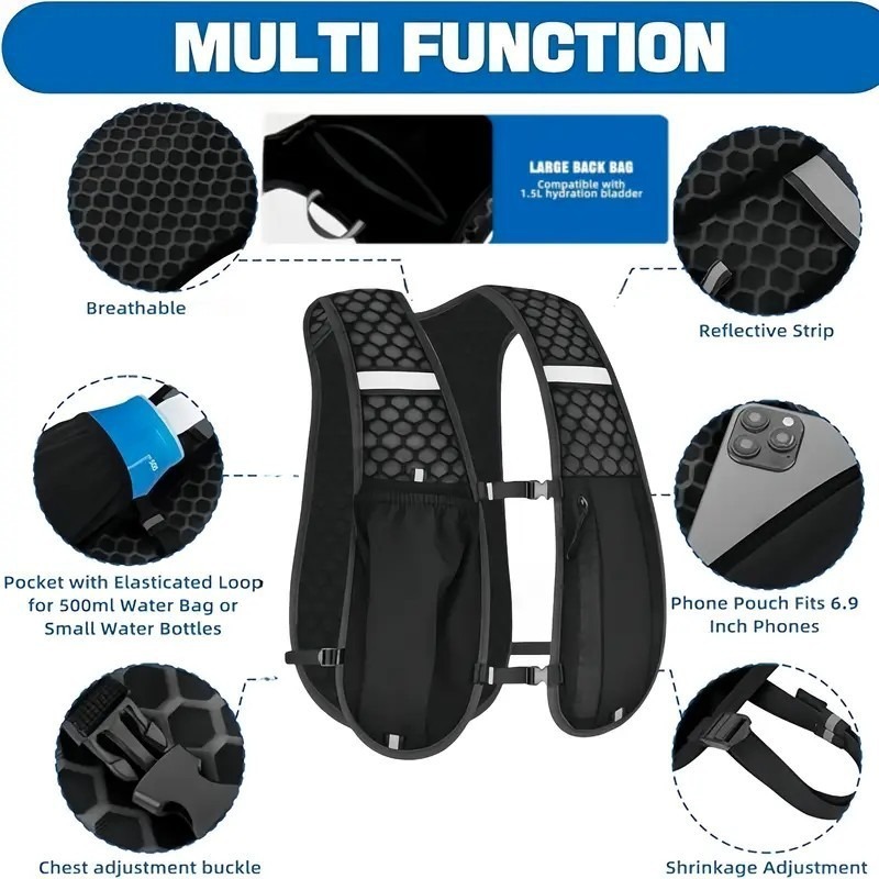 1-4PCS Açık Hava Hafif Yürüyüş - Hydration Vest incelemesi ve fiyatı